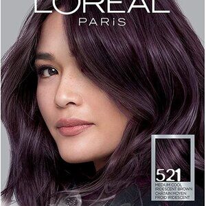 L'Oréal Paris Féria Holographic Hair Color, 521 Medium Cool Iridescent Brown